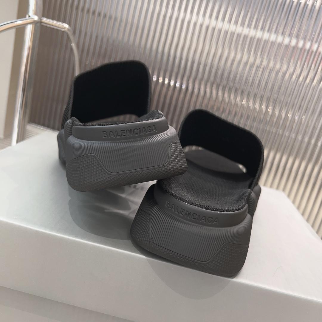 Balenciaga Speed 2.0 Slide Sandal In Black Recycled Knit - DopestKickz