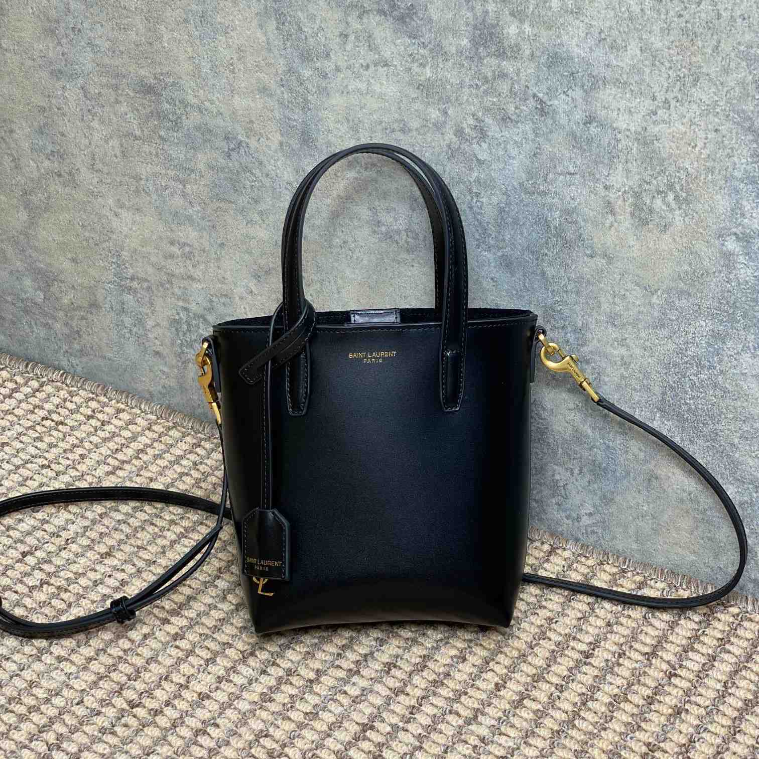 Saint Laurent Mini Toy Shopping Saint Laurent In Box Leather - DopestKickz