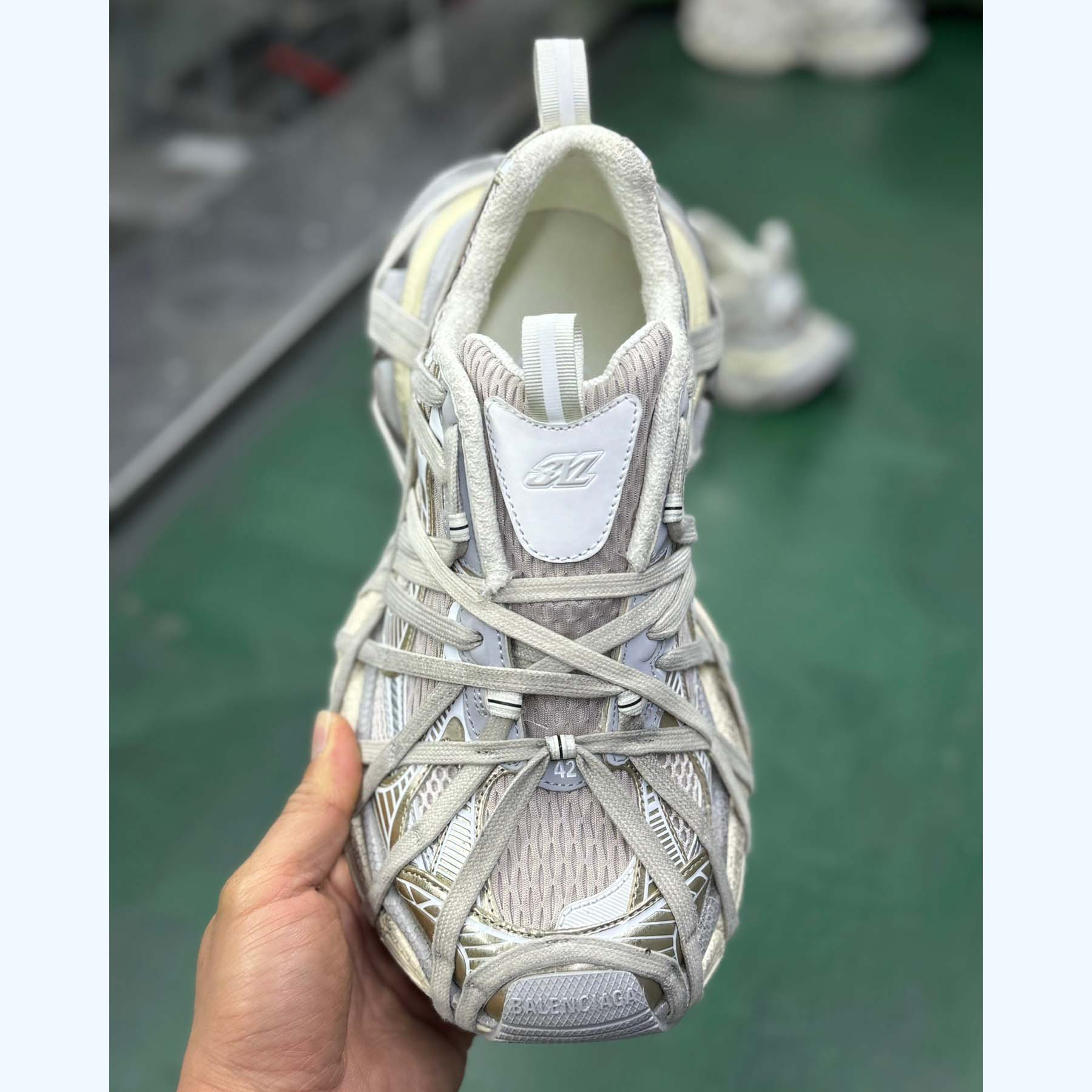 Balenciaga 3XL Extreme Lace Sneaker In Light Beige - DopestKickz