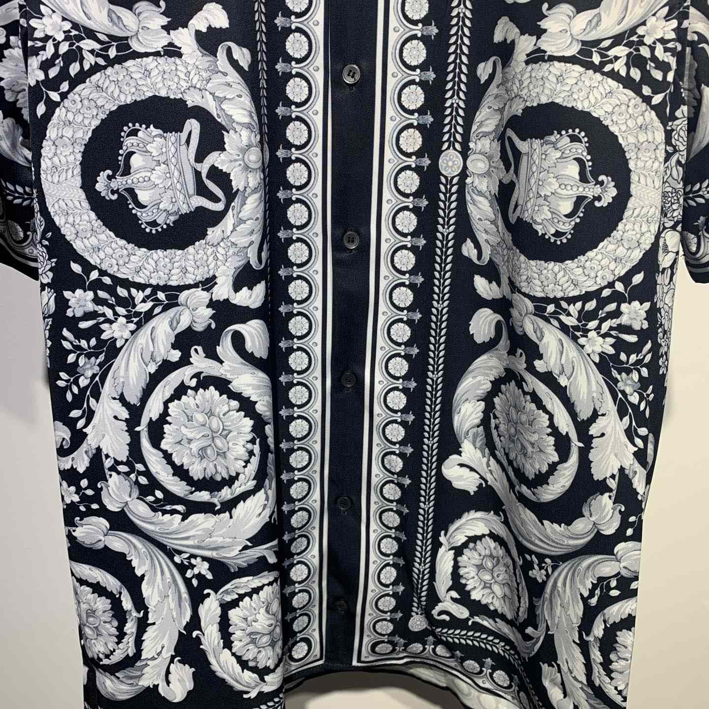 Versace Barocco Print Silk Shirt - DopestKickz