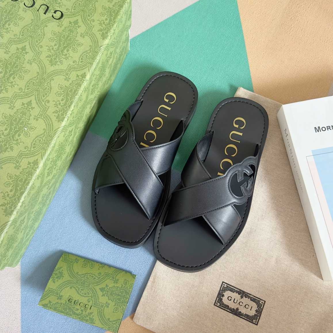 Gucci Men's Interlocking G Slide Sandal - DopestKickz