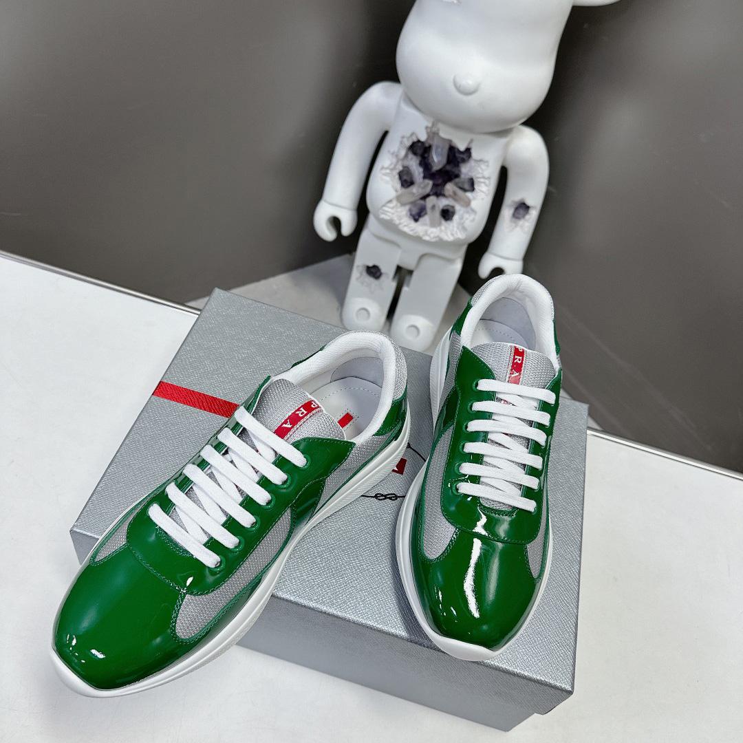 Prada Patent Leather And Technical Fabric Prada America's Cup Sneakers - DopestKickz