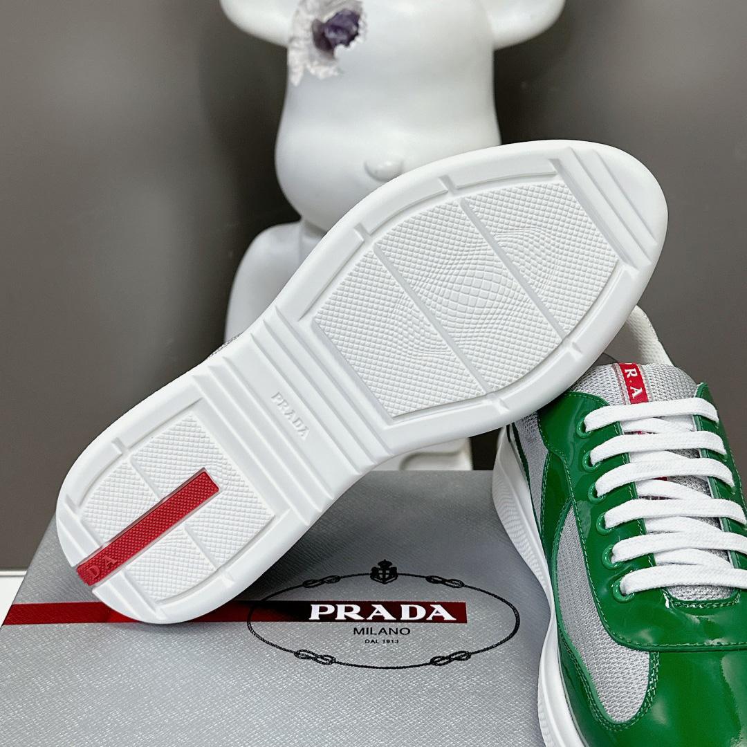 Prada Patent Leather And Technical Fabric Prada America's Cup Sneakers - DopestKickz
