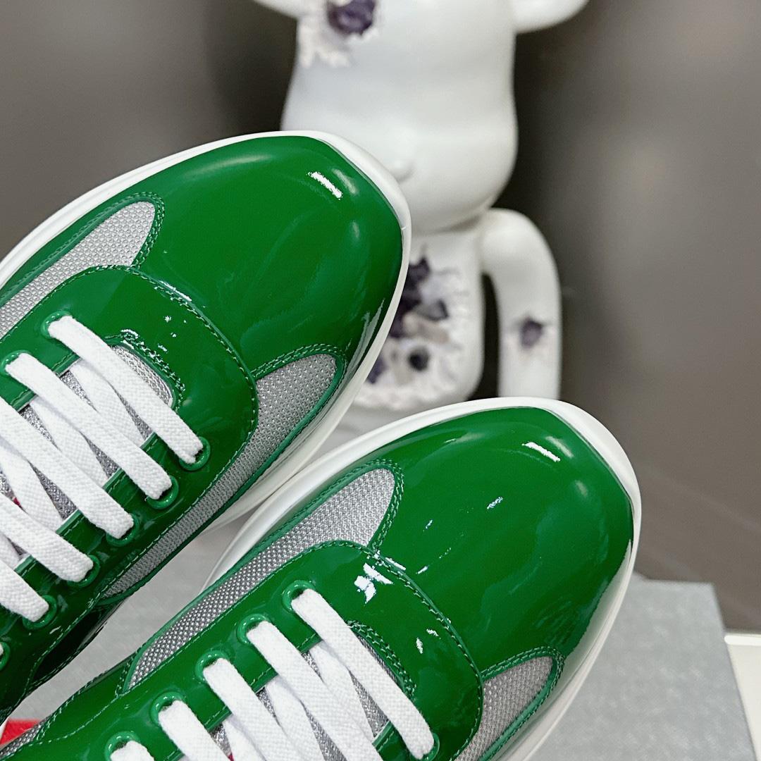 Prada Patent Leather And Technical Fabric Prada America's Cup Sneakers - DopestKickz