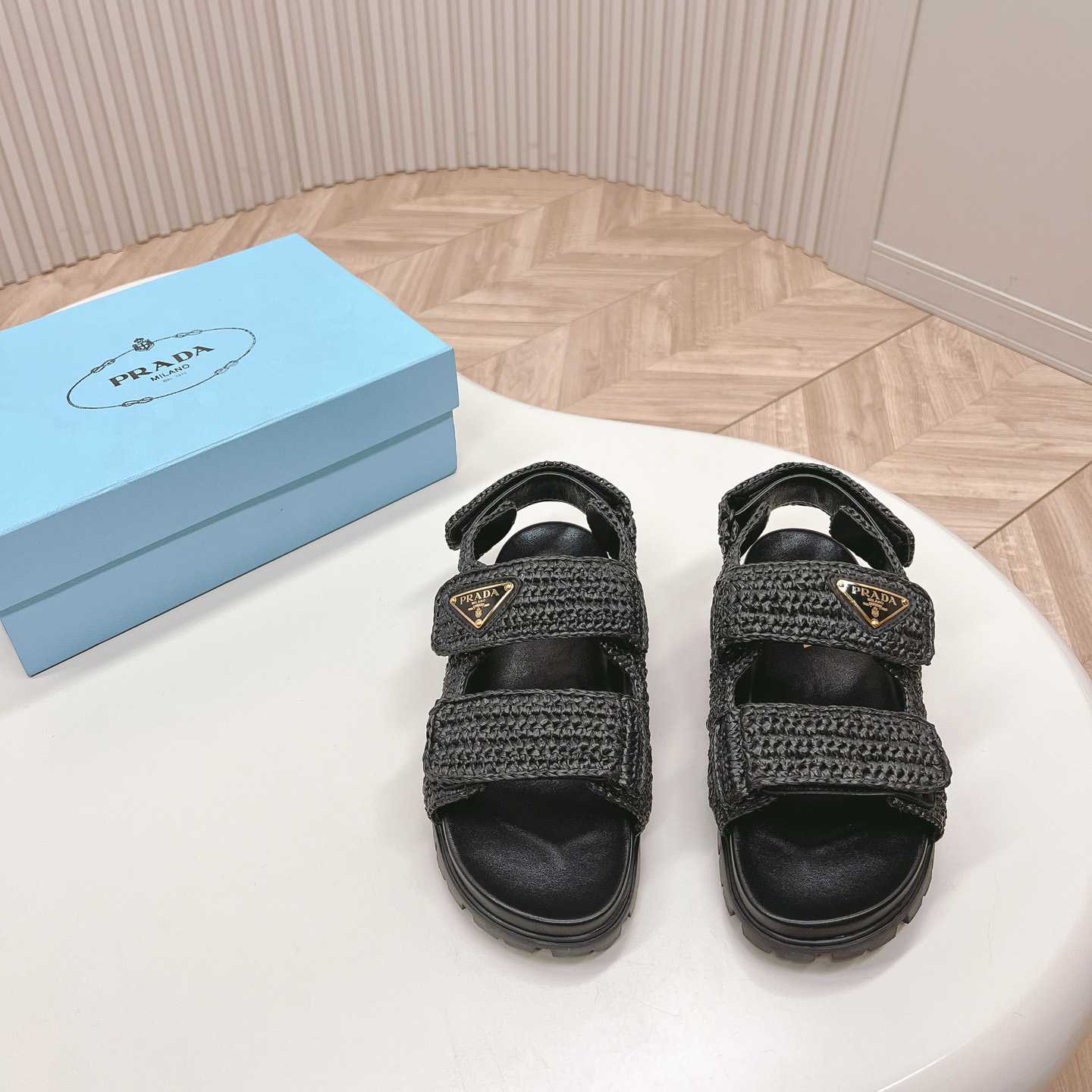 Prada Woven Fabric Sandals - DopestKickz