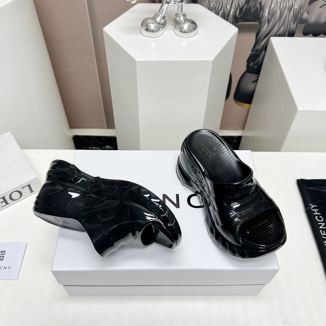 Givenchy Marshmallow Wedge Sandals In Rubber - DopestKickz