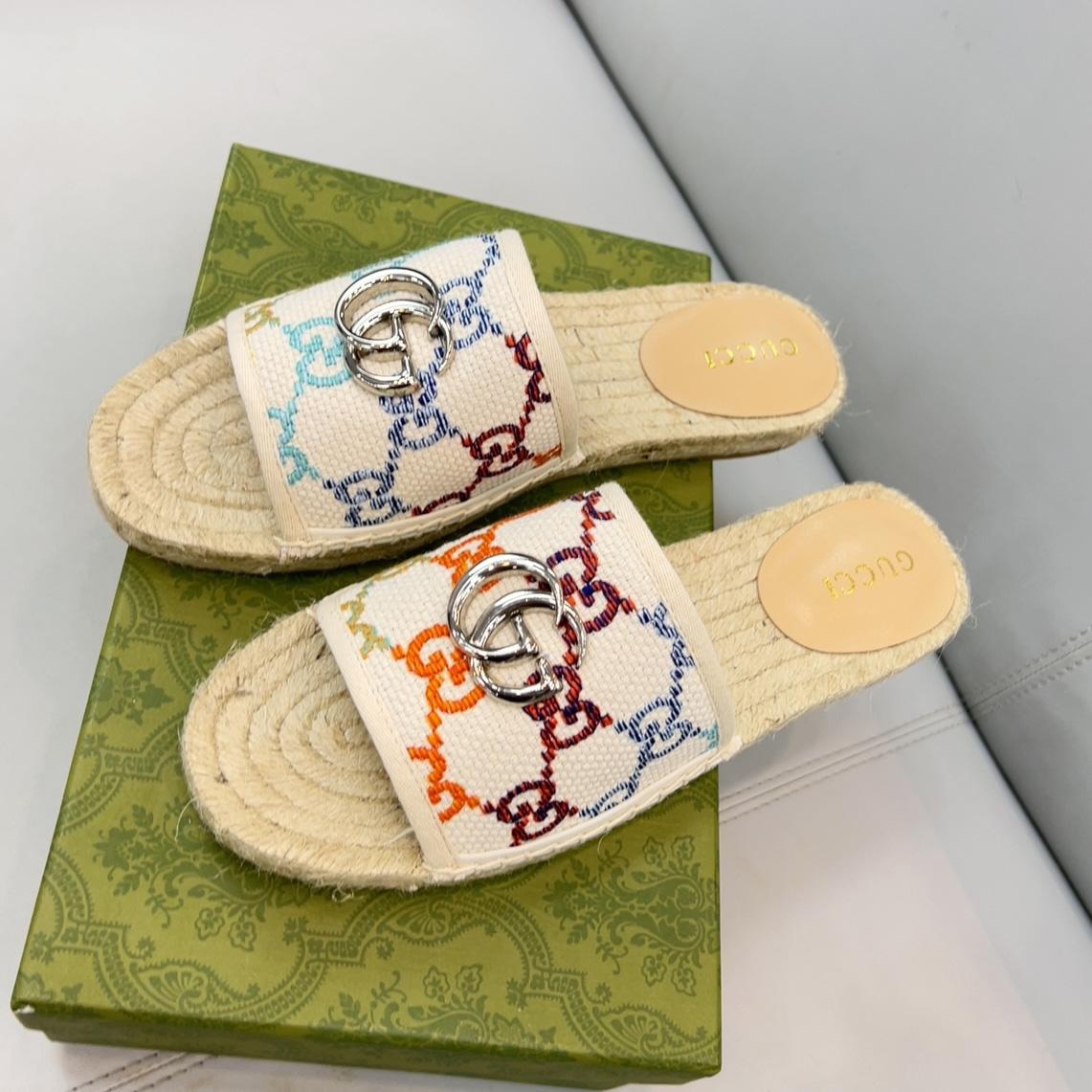 Gucci Women's GG Espadrille Slides - DopestKickz