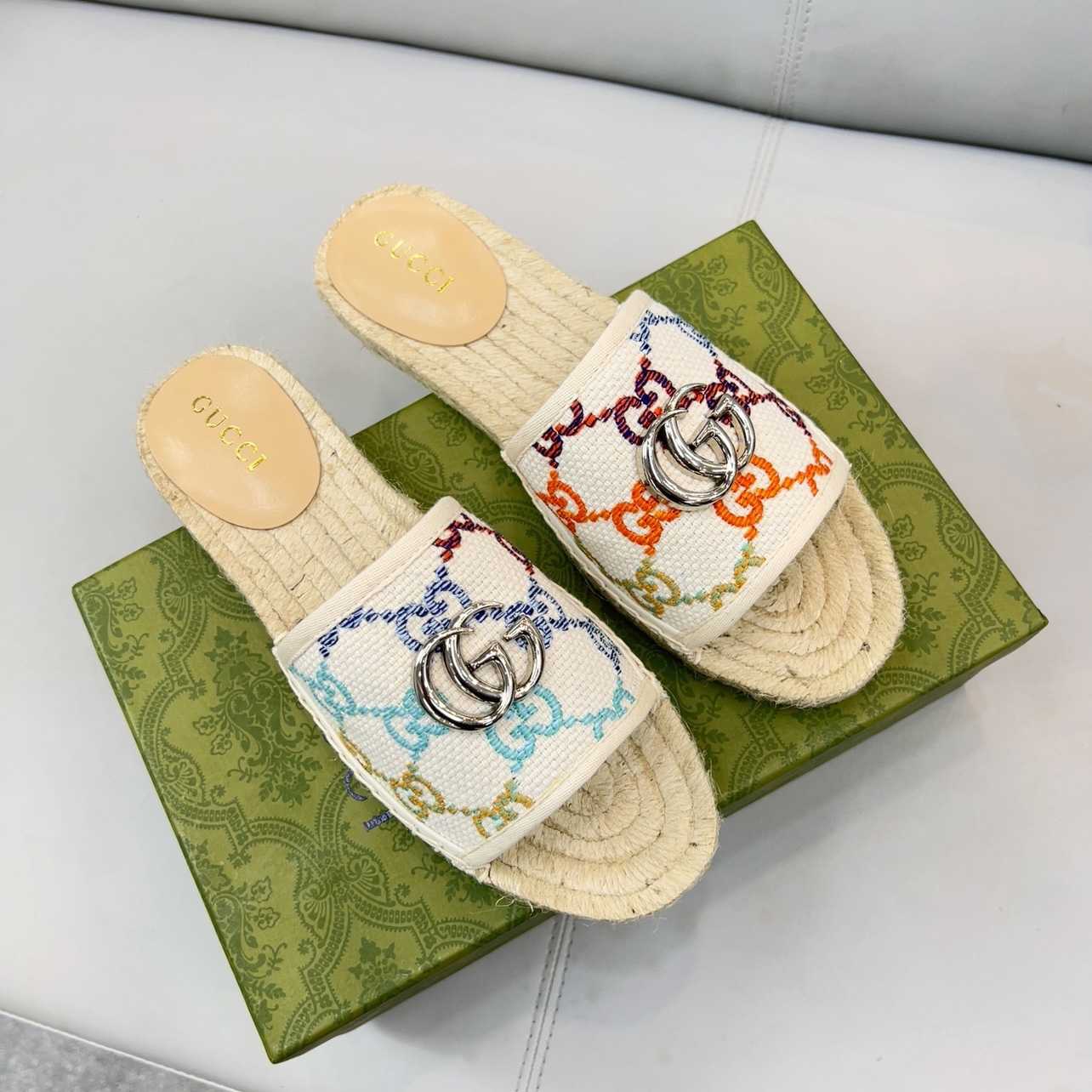 Gucci Women's GG Espadrille Slides - DopestKickz