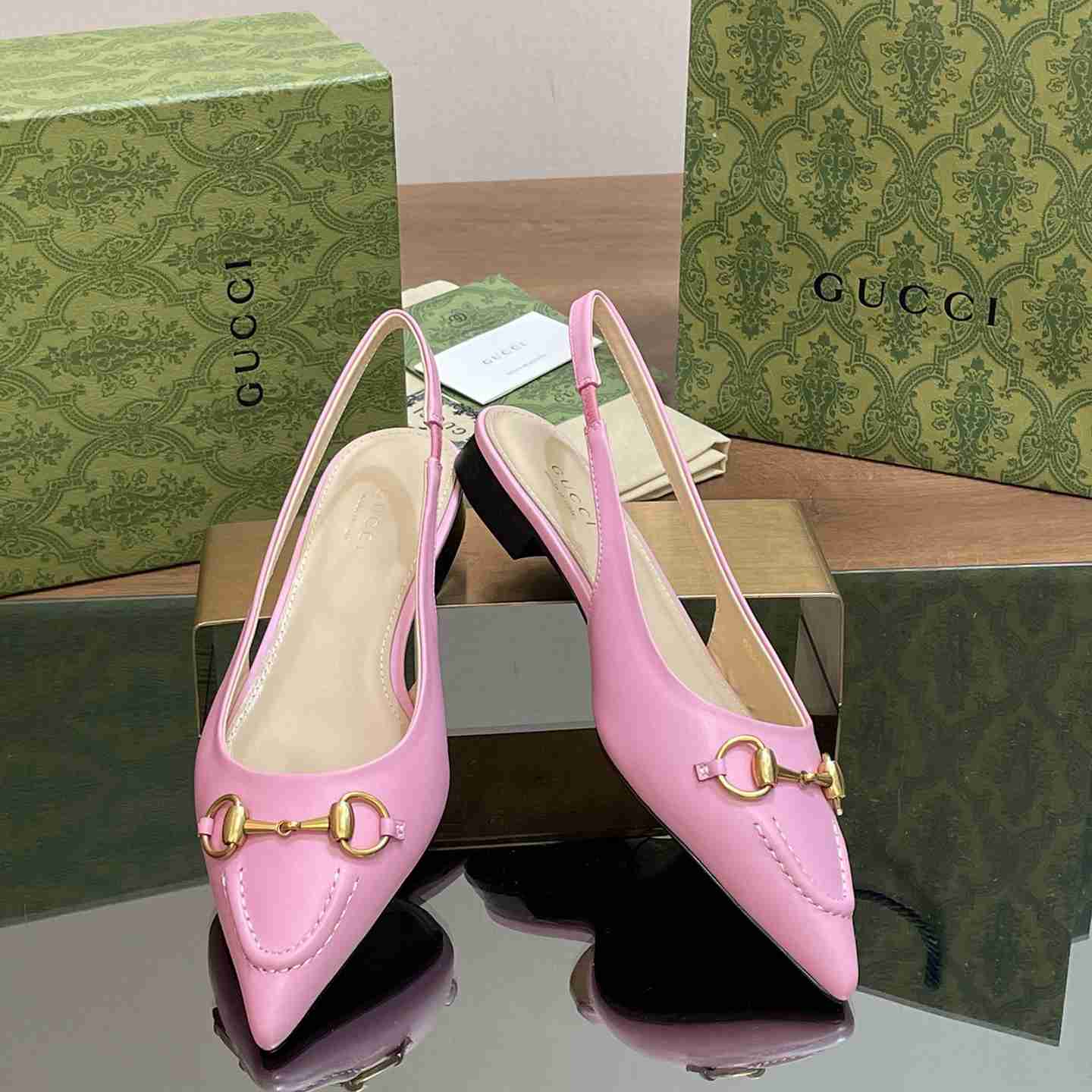 Gucci Women's Horsebit Slingback Ballet Flat - DopestKickz