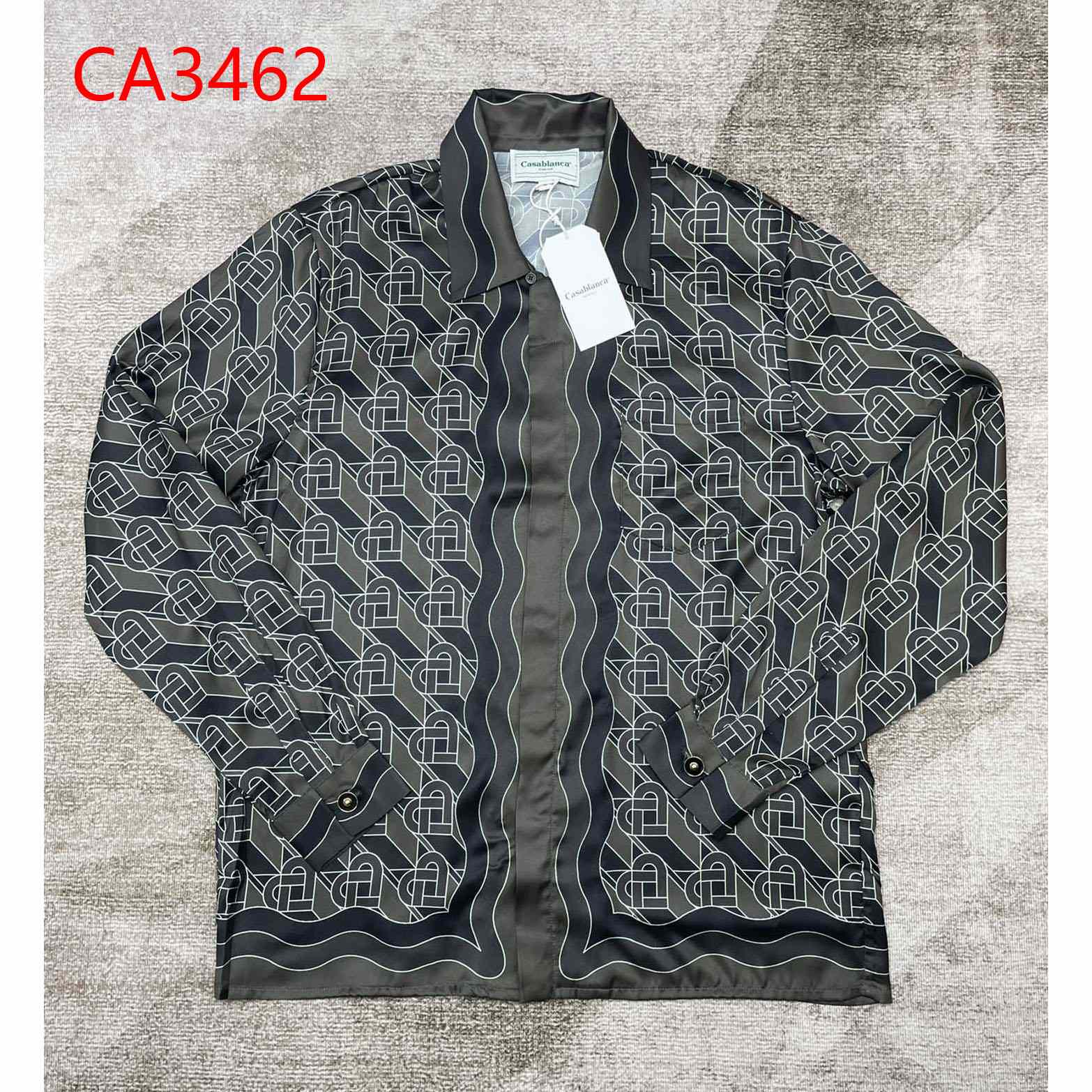 Casablanca Heart Monogram-print Silk Shirt  CA3462 - DopestKickz