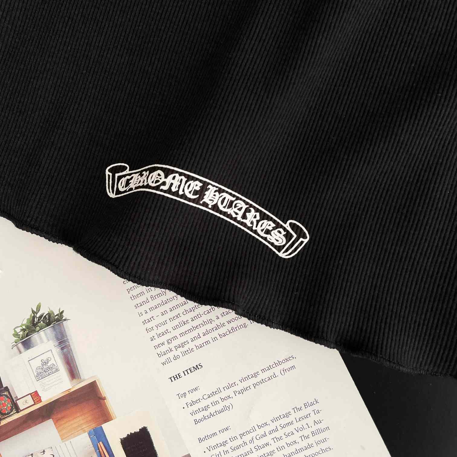 Chrome Hearts Black Vertical Logo Tank Top - DopestKickz