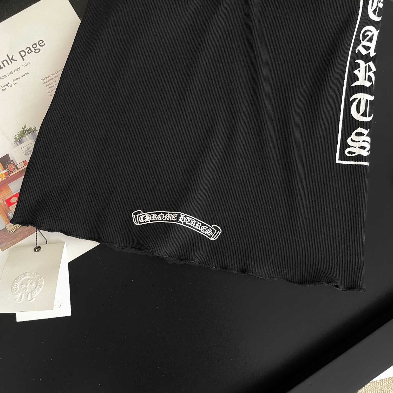 Chrome Hearts Black Vertical Logo Tank Top - DopestKickz