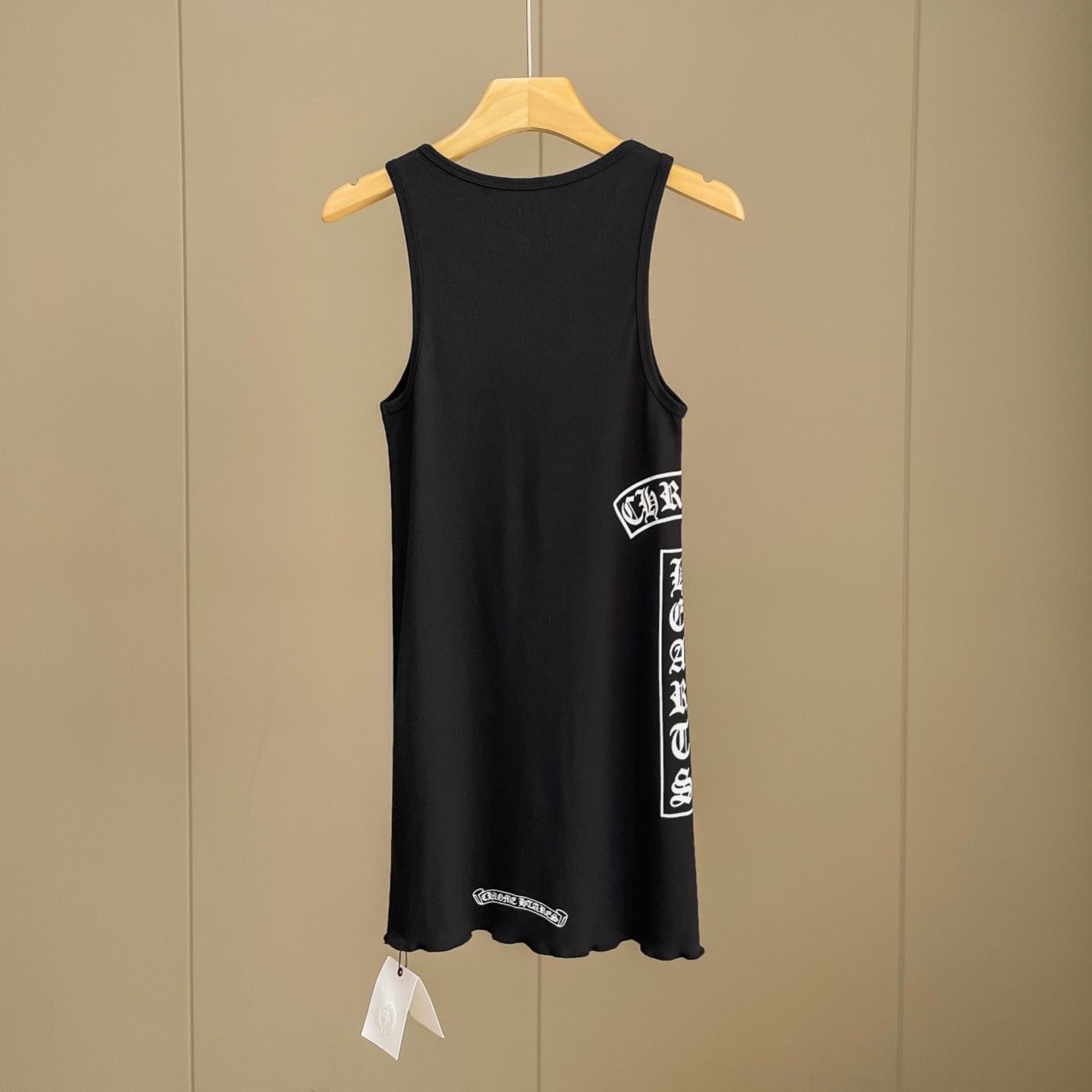 Chrome Hearts Black Vertical Logo Tank Top - DopestKickz