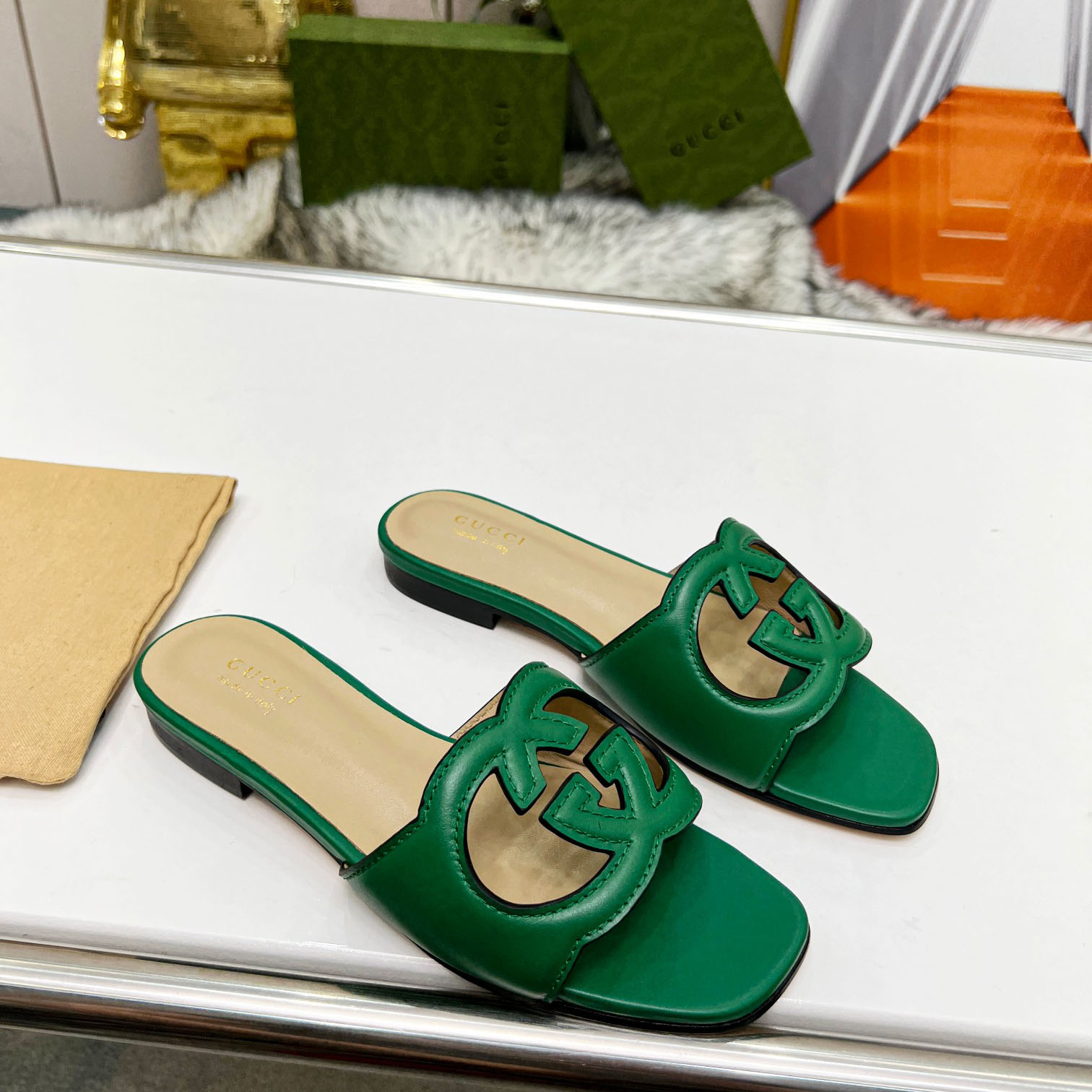 Gucci Women's Interlocking G Cut-out Slide Sandal - DopestKickz
