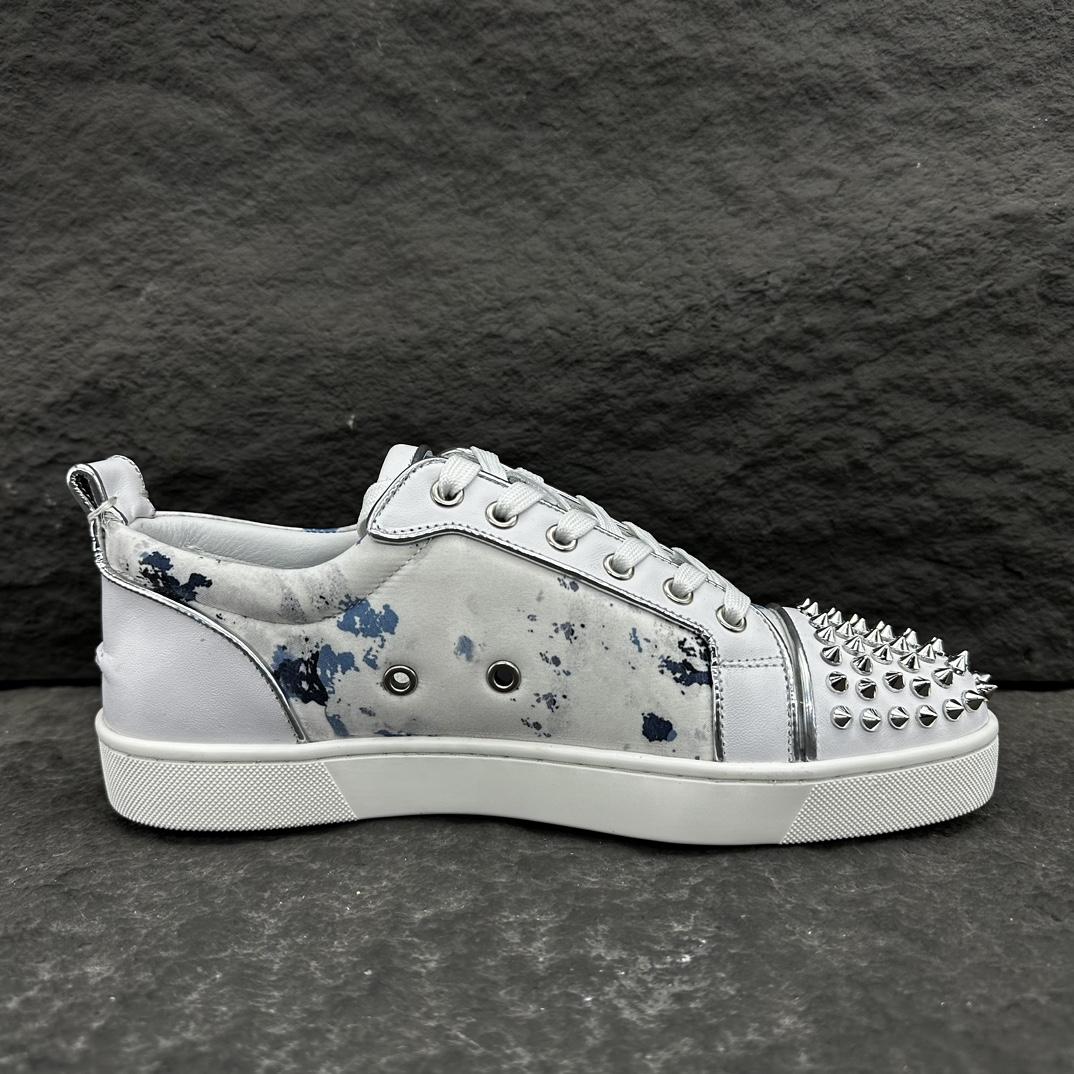 Christian Louboutin Louis Junior Spikes Leather Sneakers - DopestKickz