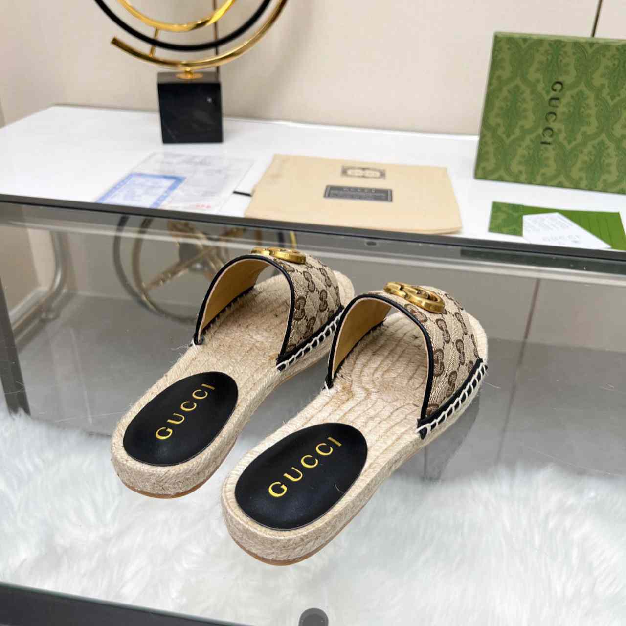 Gucci Women's GG Matelasse Canvas Espadrille Sandal - DopestKickz