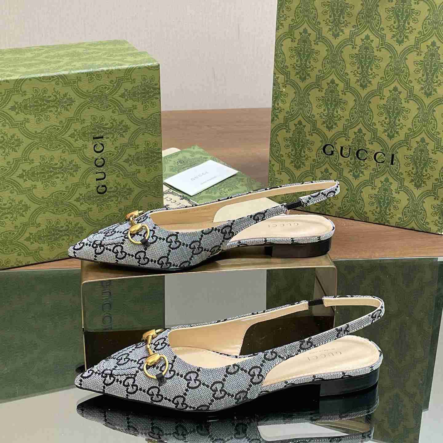 Gucci Women's Horsebit Slingback Ballet Flat - DopestKickz