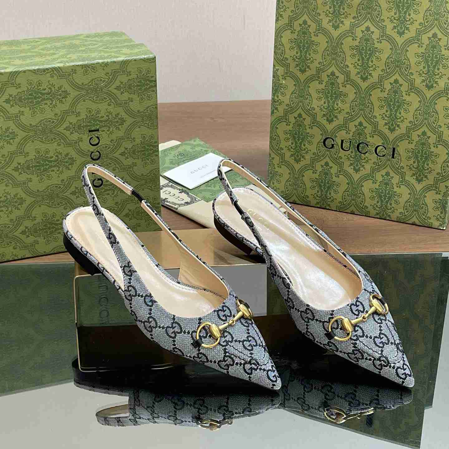 Gucci Women's Horsebit Slingback Ballet Flat - DopestKickz