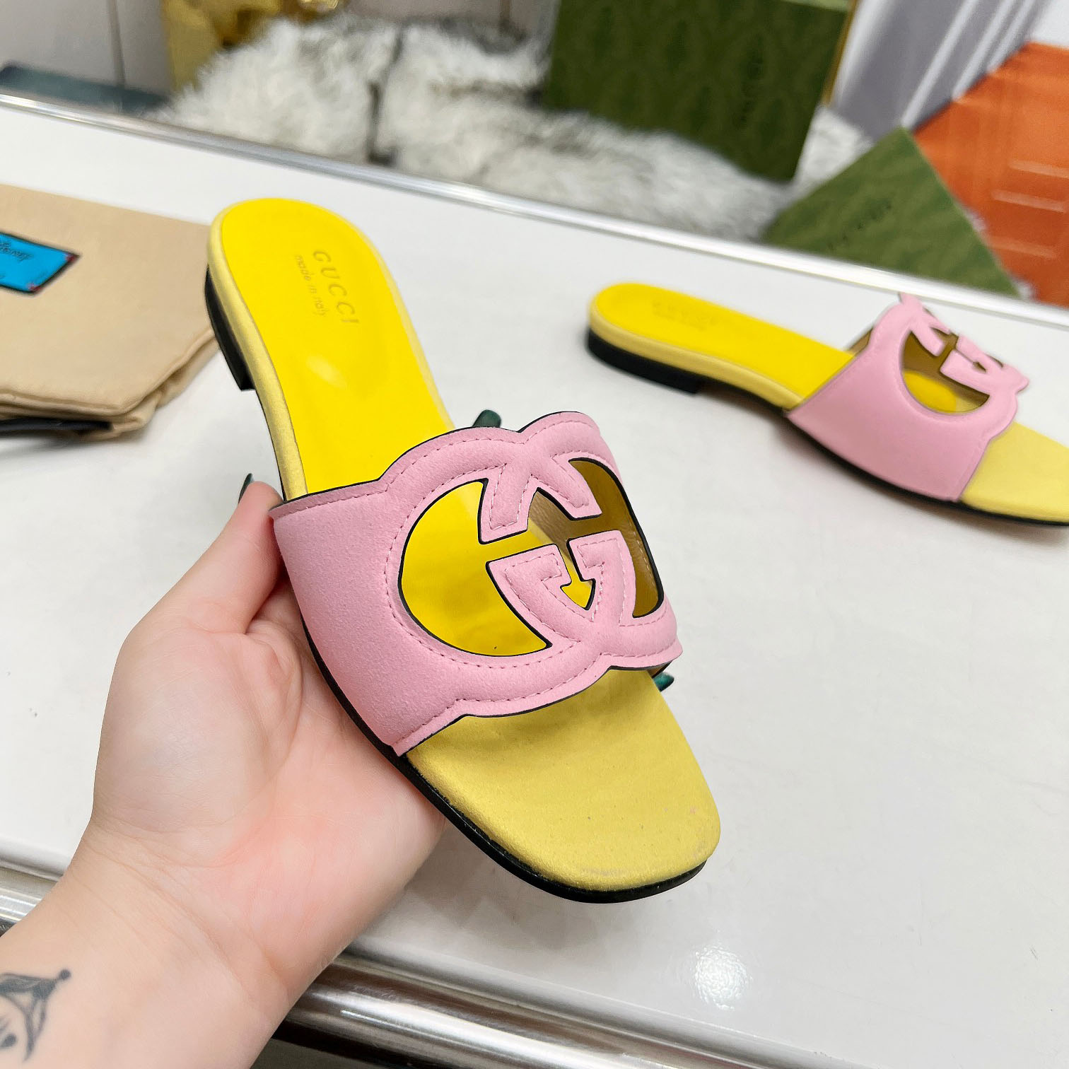 Gucci Women's Interlocking G Cut-out Sandal - DopestKickz