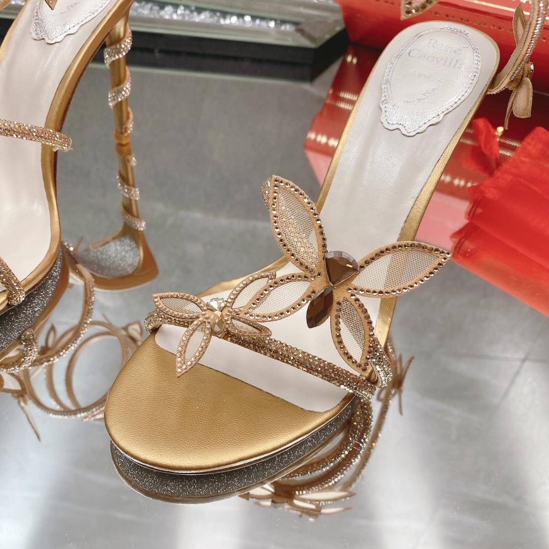 Rene Caovilla Butterflies Crystal-embellished High Sandals    95mm - DopestKickz