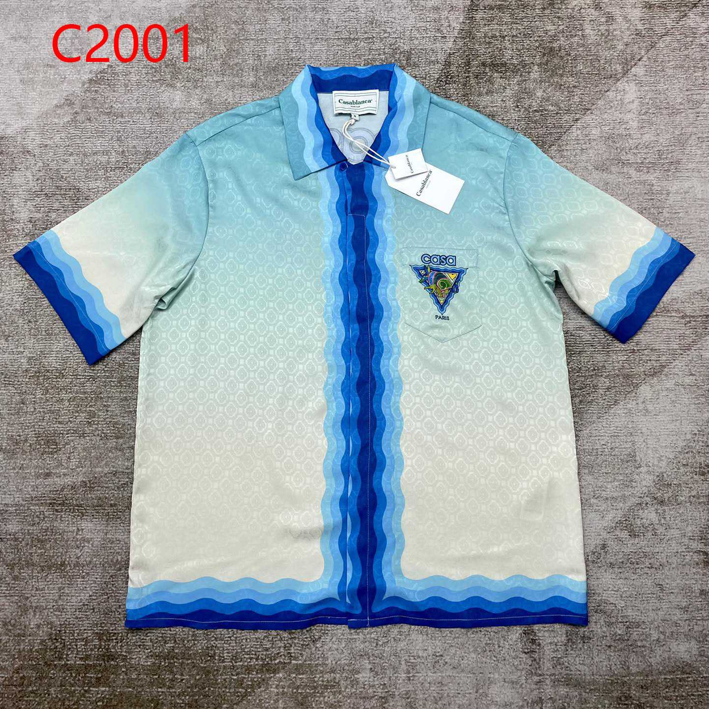 Casablanca Cuban Collar Short Sleeve Graphic Shirt  C2001 - DopestKickz