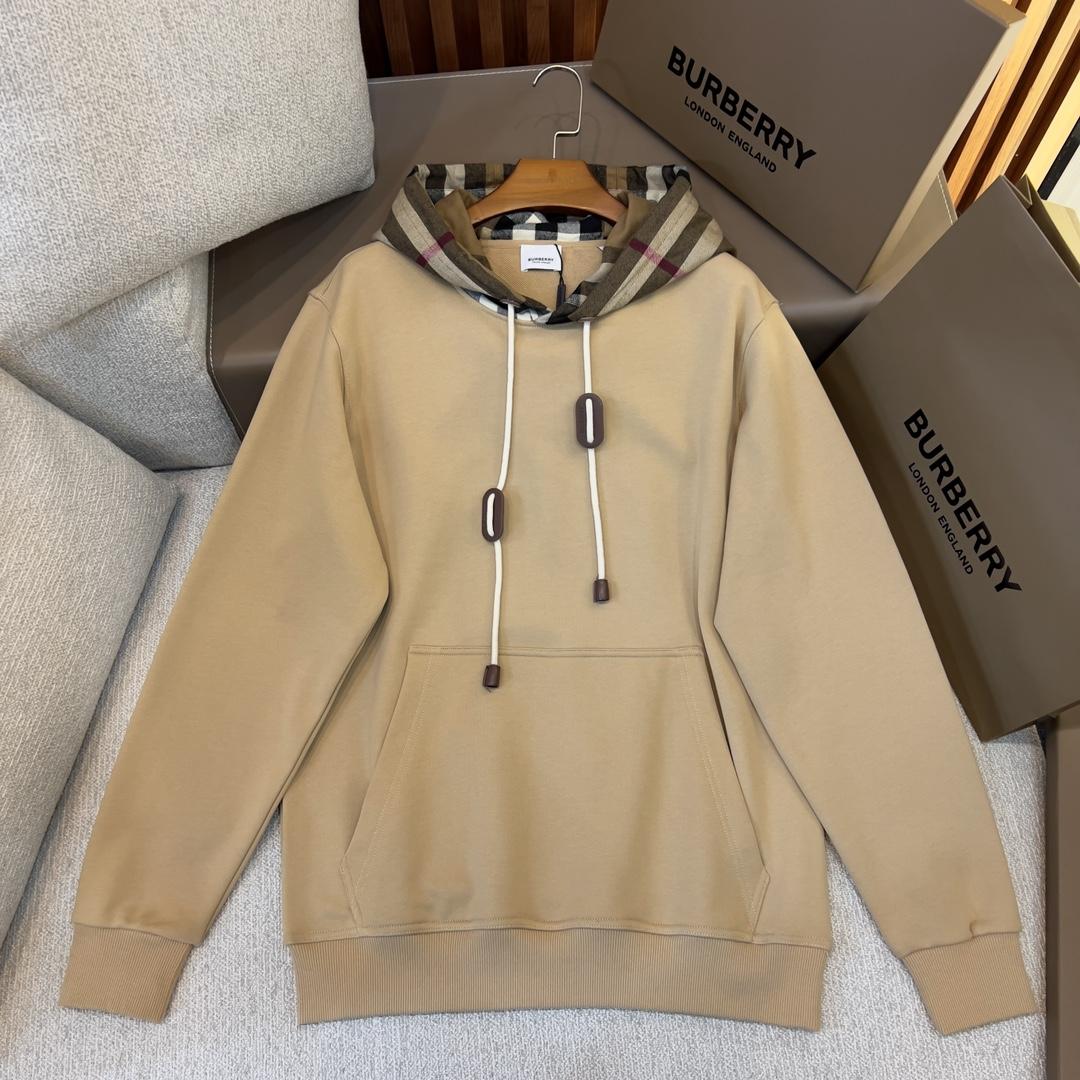 Burberry Check Trim Cotton Blend Hoodie - DopestKickz