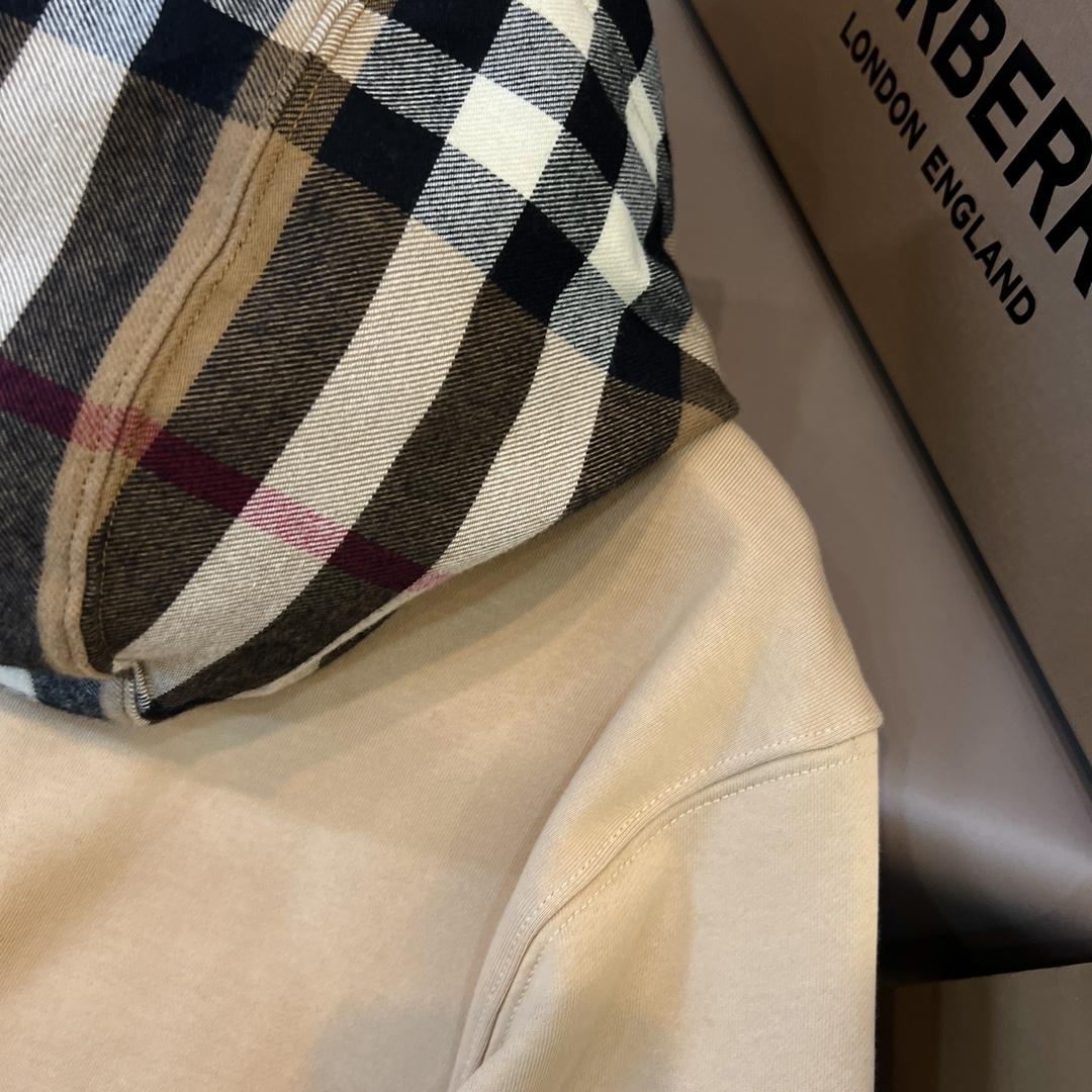 Burberry Check Trim Cotton Blend Hoodie - DopestKickz