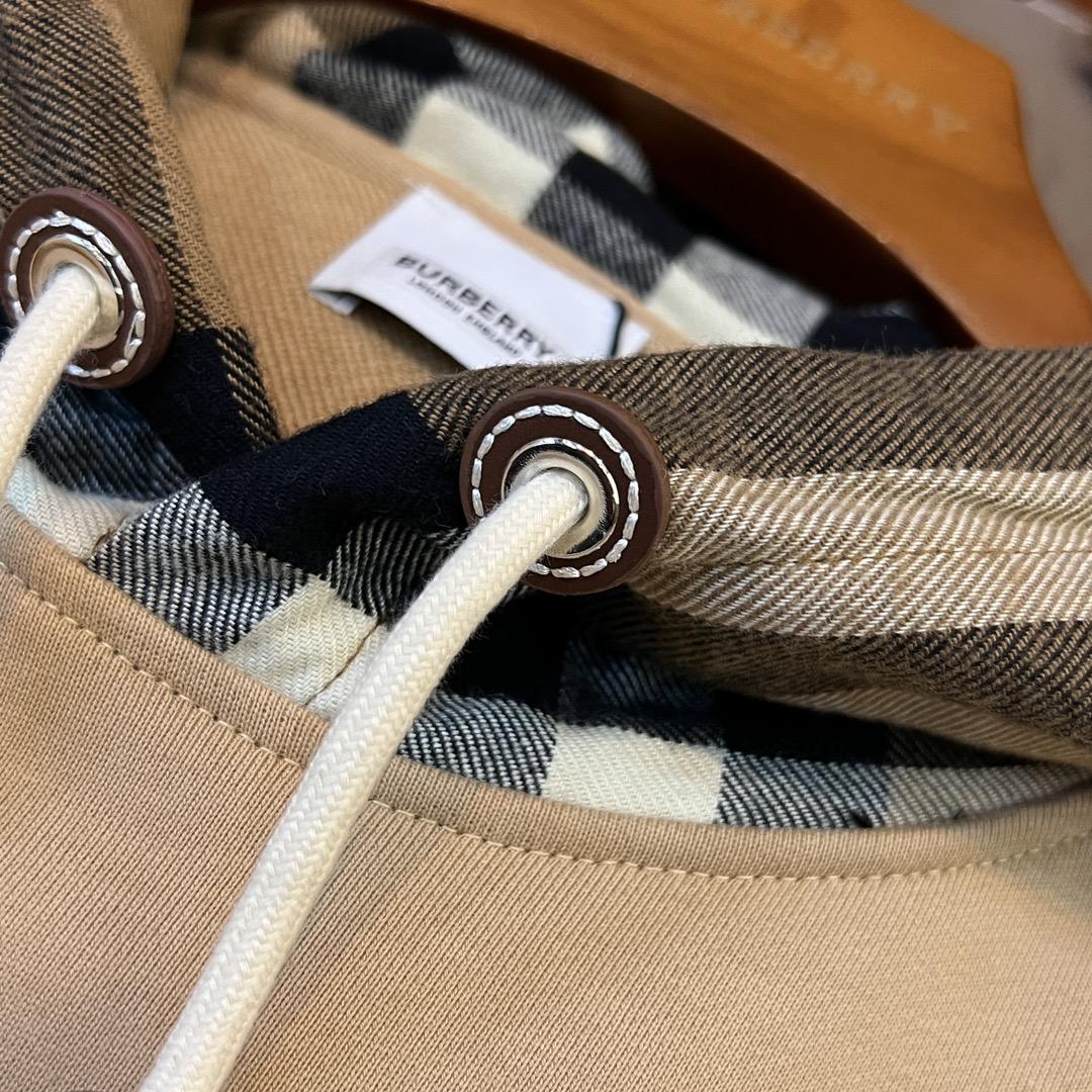 Burberry Check Trim Cotton Blend Hoodie - DopestKickz