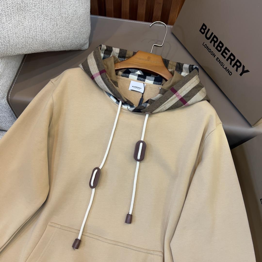 Burberry Check Trim Cotton Blend Hoodie - DopestKickz