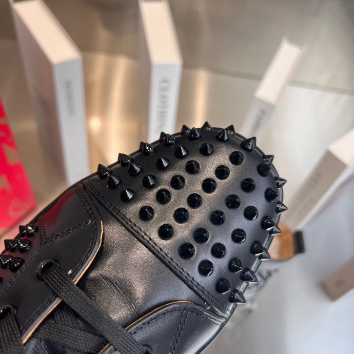 Christian Louboutin High Top Sneaker In Black - DopestKickz