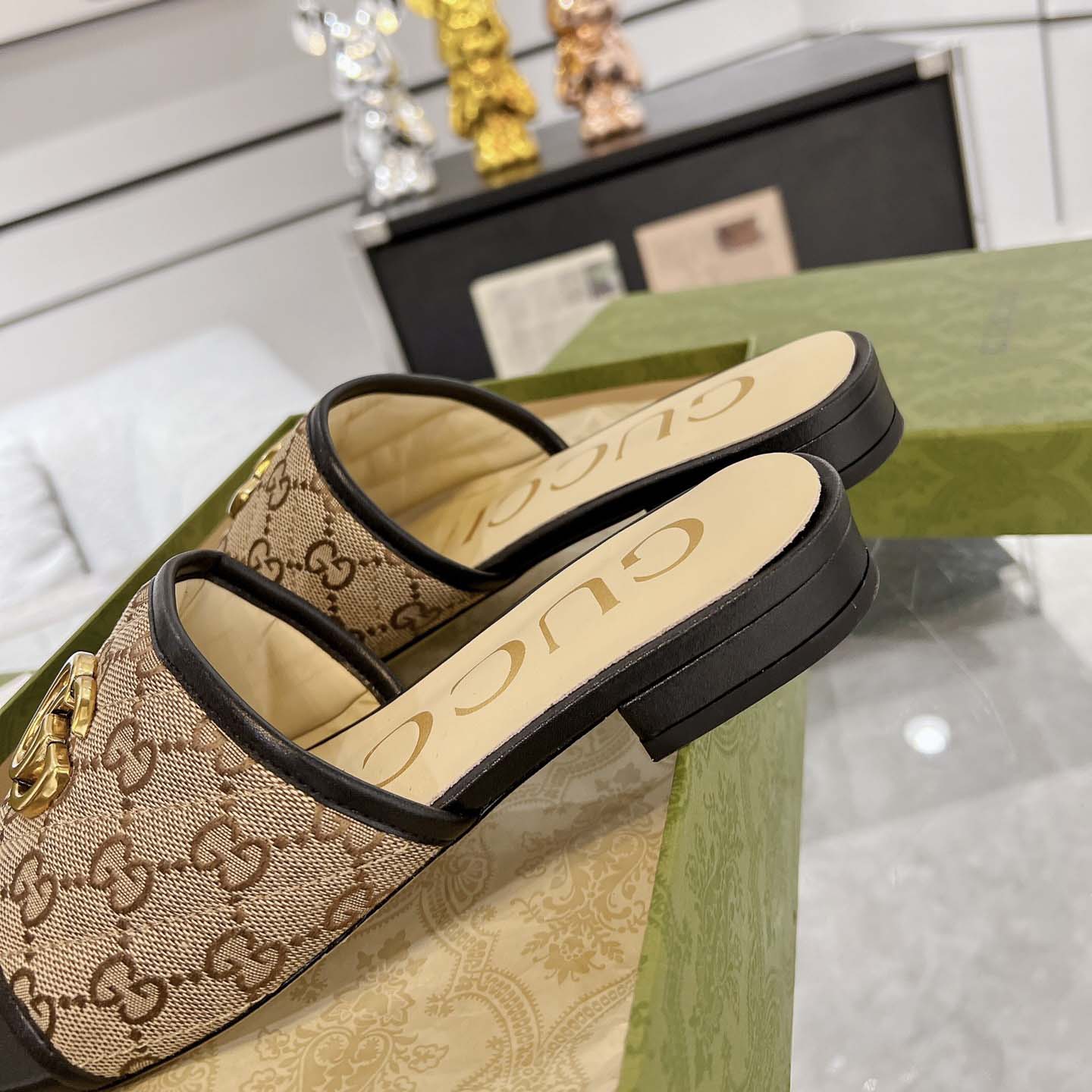 Gucci Women's GG Matelasse Canvas Slide Sandal - DopestKickz