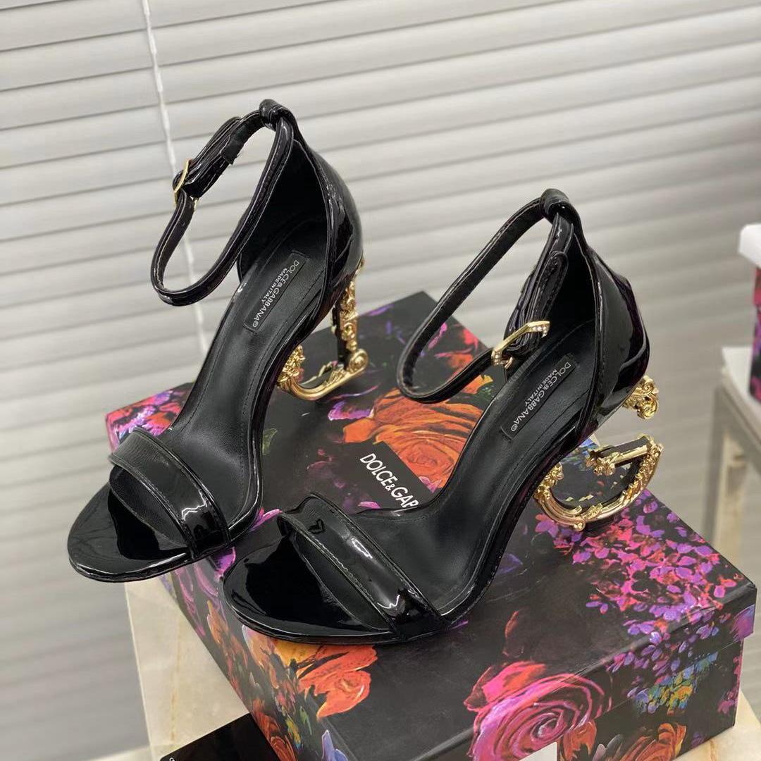 Dolce & Gabbana Women's Leather Heel Sandals - DopestKickz