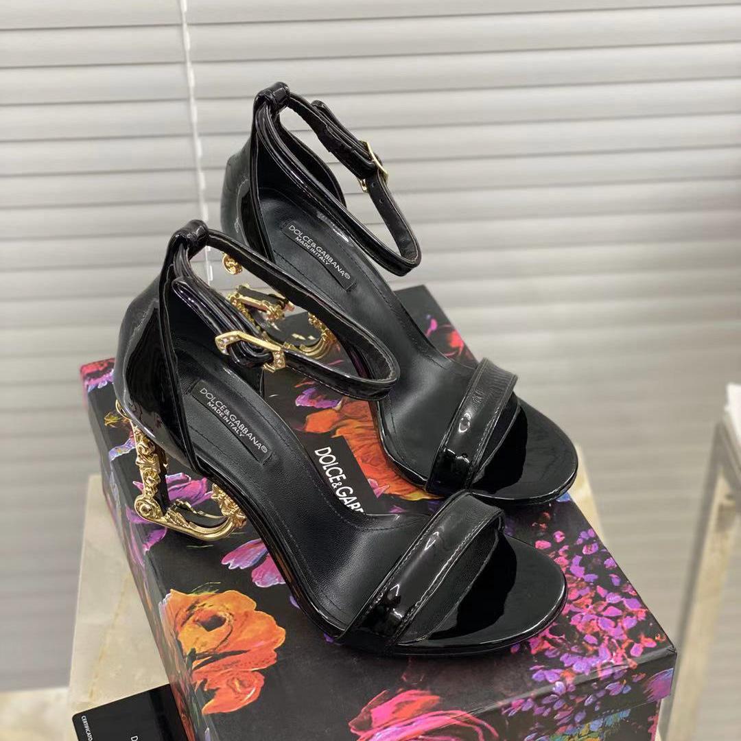 Dolce & Gabbana Women's Leather Heel Sandals - DopestKickz