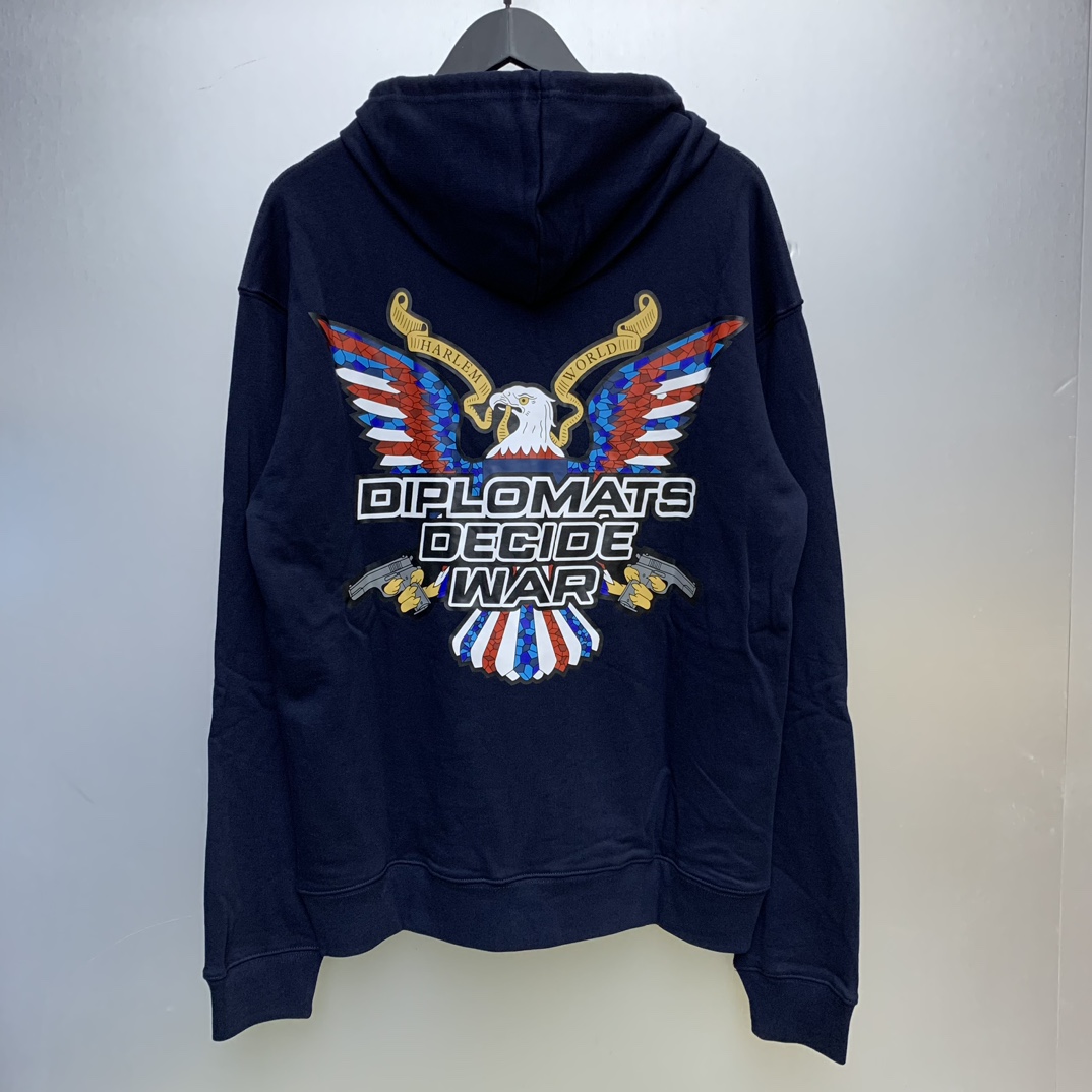 Who Decides War Diplomats Hooded Sweatshirt In Navy - DopestKickz