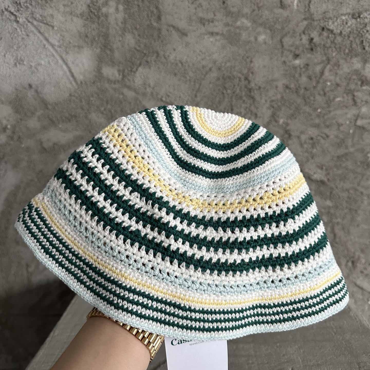 Casablanca Monogram-patch Crochet Bucket Hat - DopestKickz