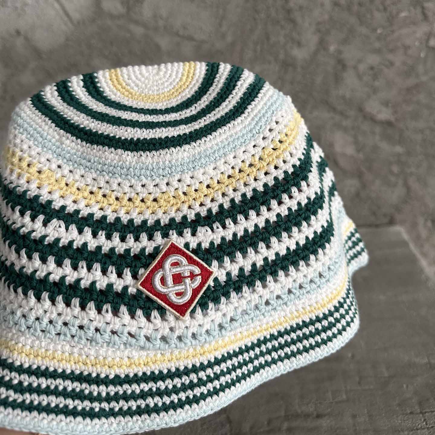 Casablanca Monogram-patch Crochet Bucket Hat - DopestKickz