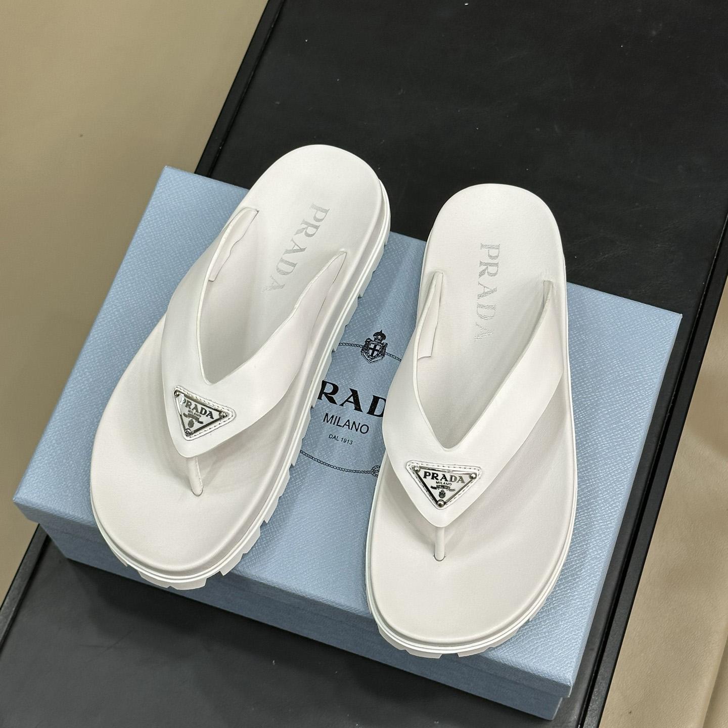 Prada Rubber Thong Sandals - DopestKickz