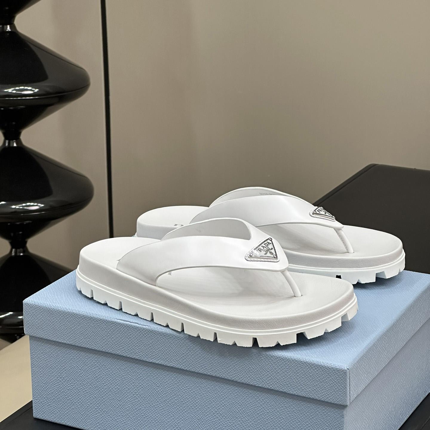 Prada Rubber Thong Sandals - DopestKickz