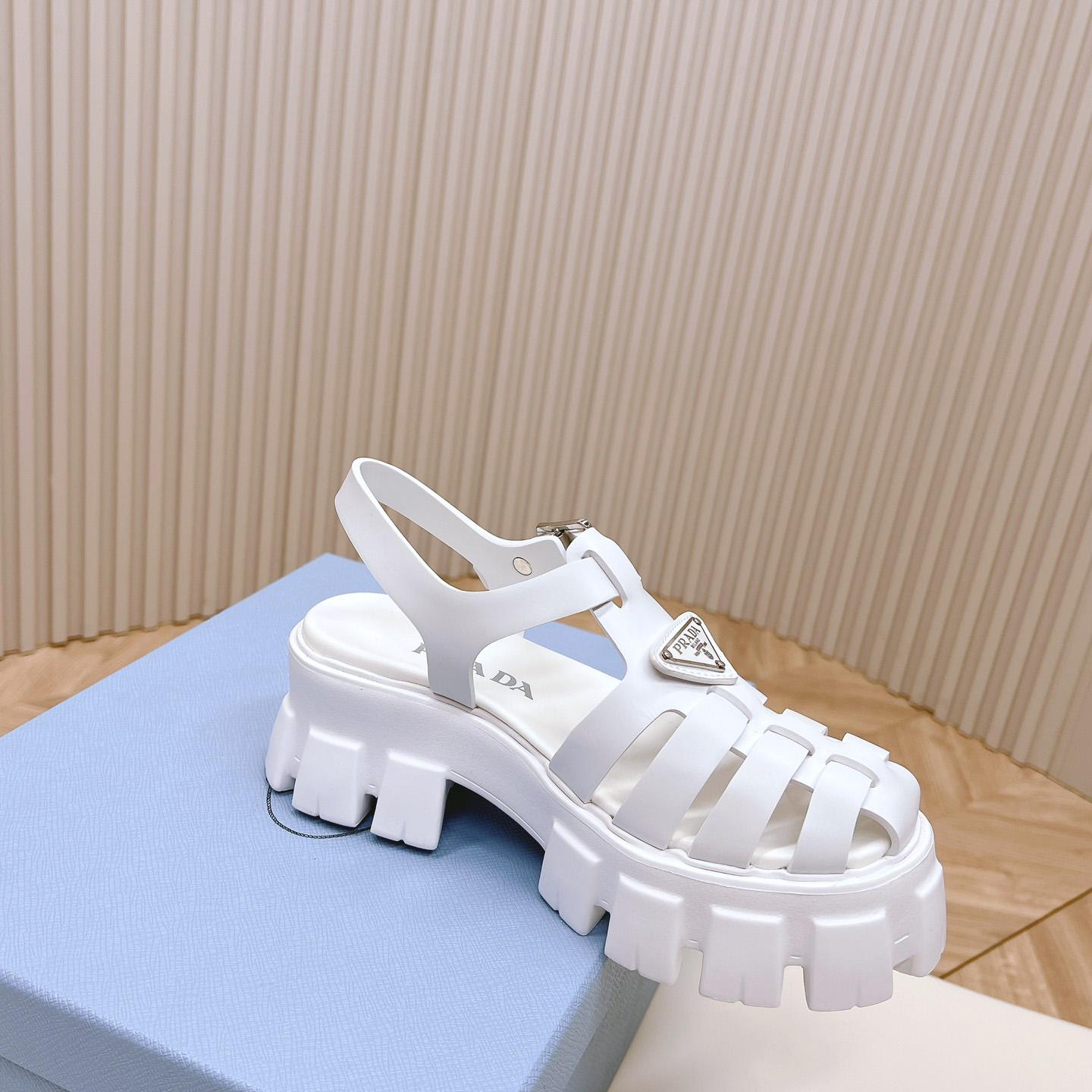 Prada Rubber Monolith Sandals - DopestKickz