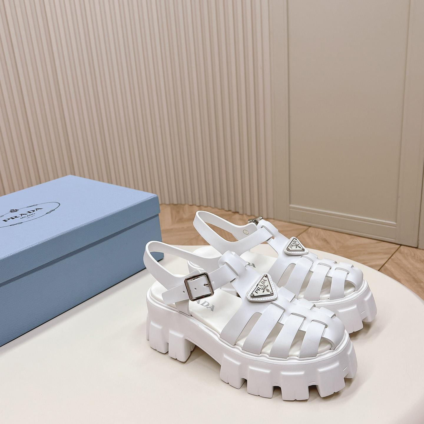Prada Rubber Monolith Sandals - DopestKickz