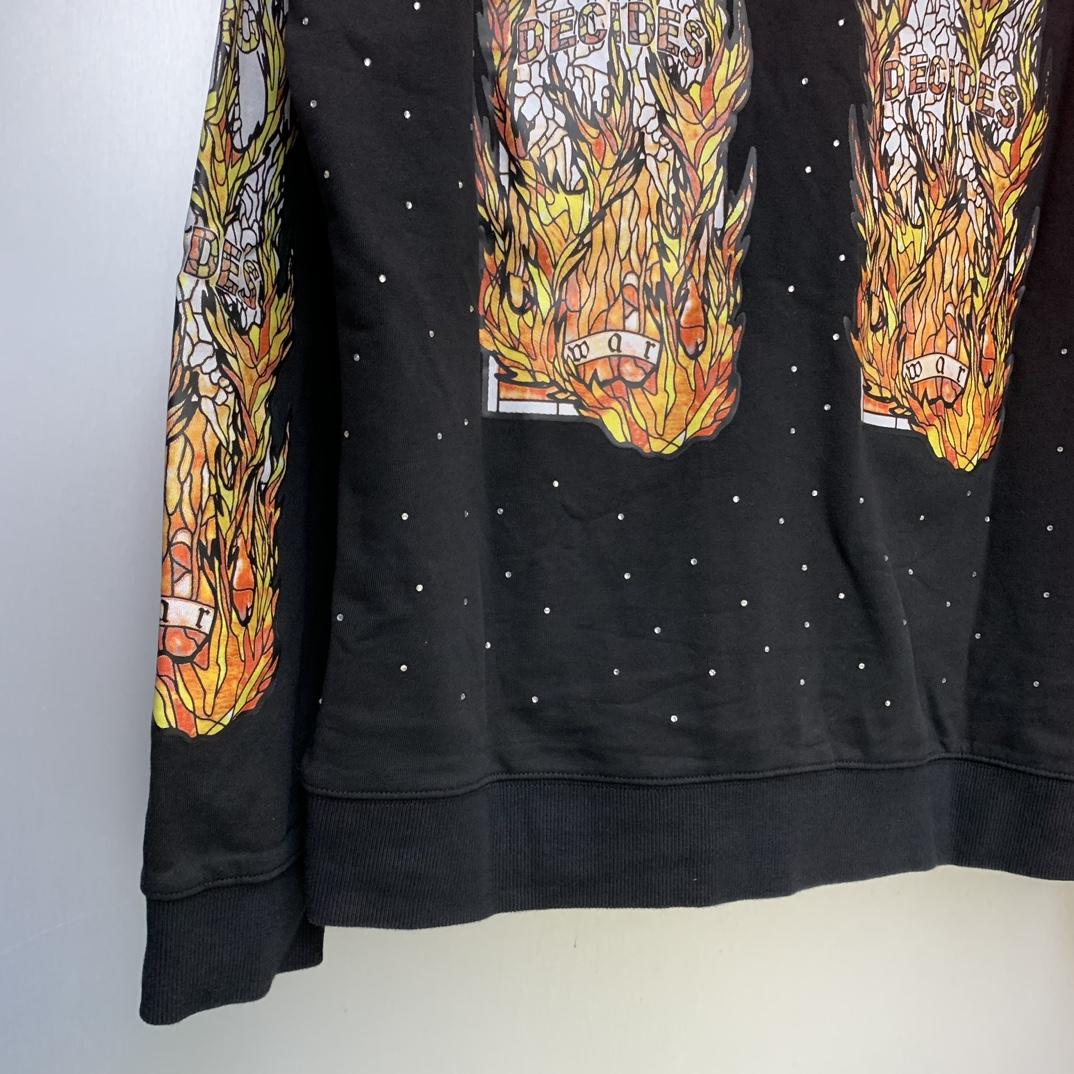 Who Decides War Flame Glass Hooded Sweatshirt - DopestKickz