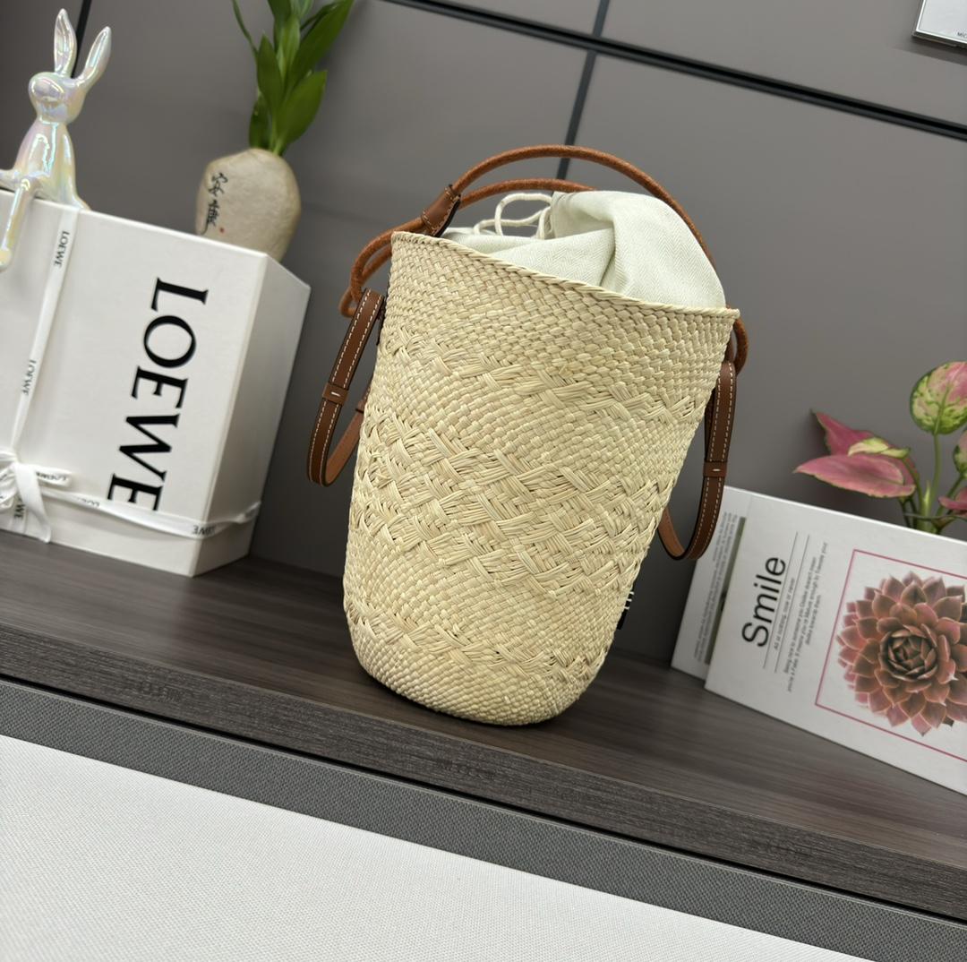 Loewe Anagram Basket Bag In Iraca Palm And Calfskin - DopestKickz