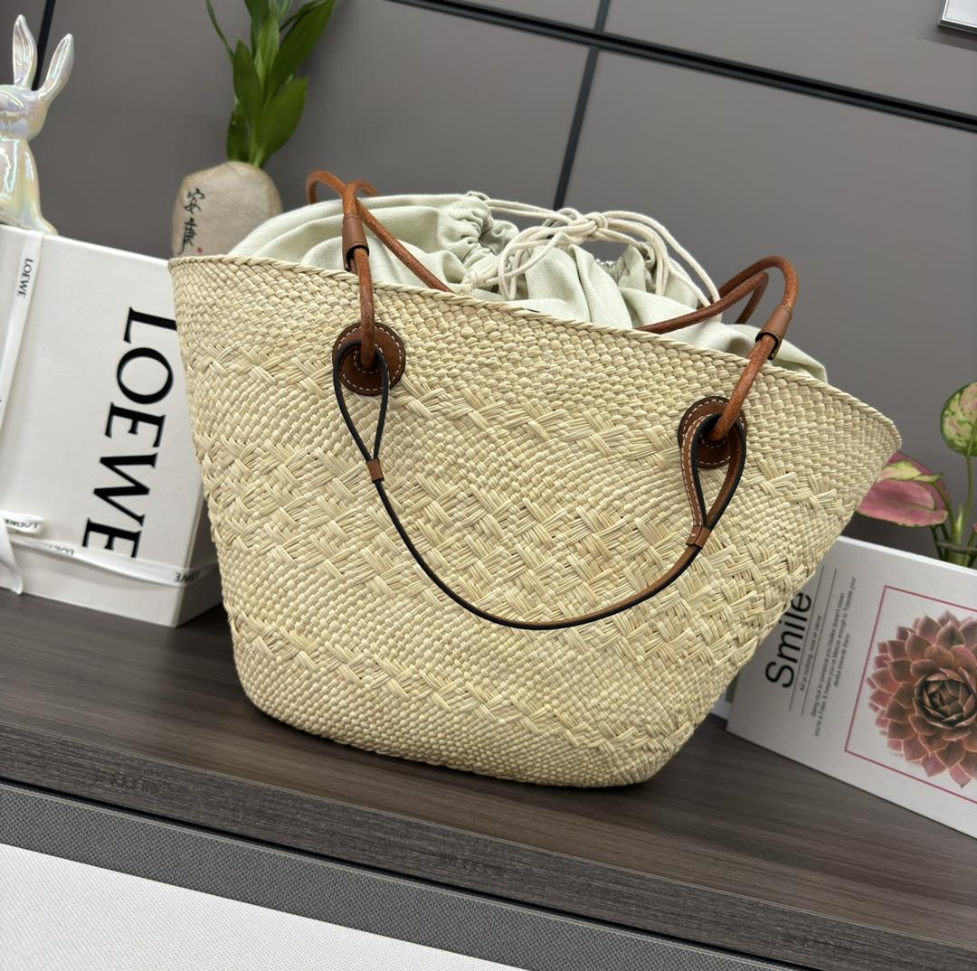 Loewe Anagram Basket Bag In Iraca Palm And Calfskin - DopestKickz