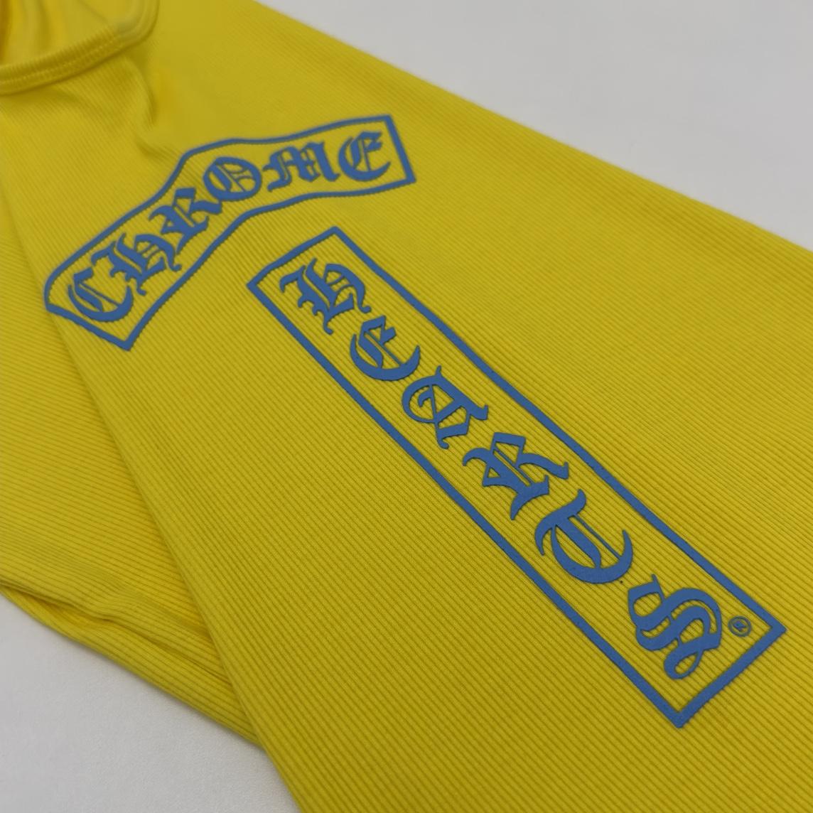 Chrome Hearts Yellow Vertical Logo Tank Top - DopestKickz