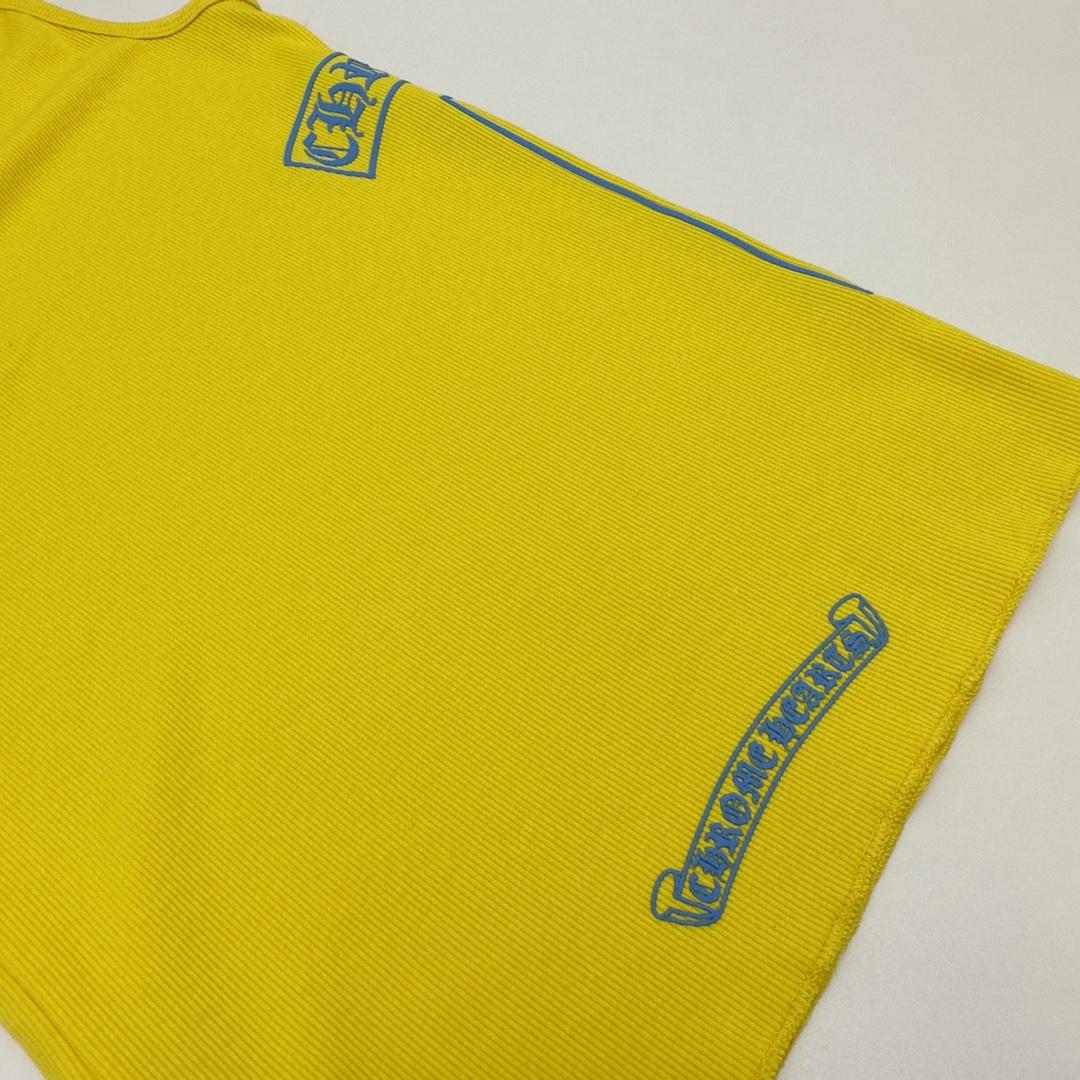 Chrome Hearts Yellow Vertical Logo Tank Top - DopestKickz