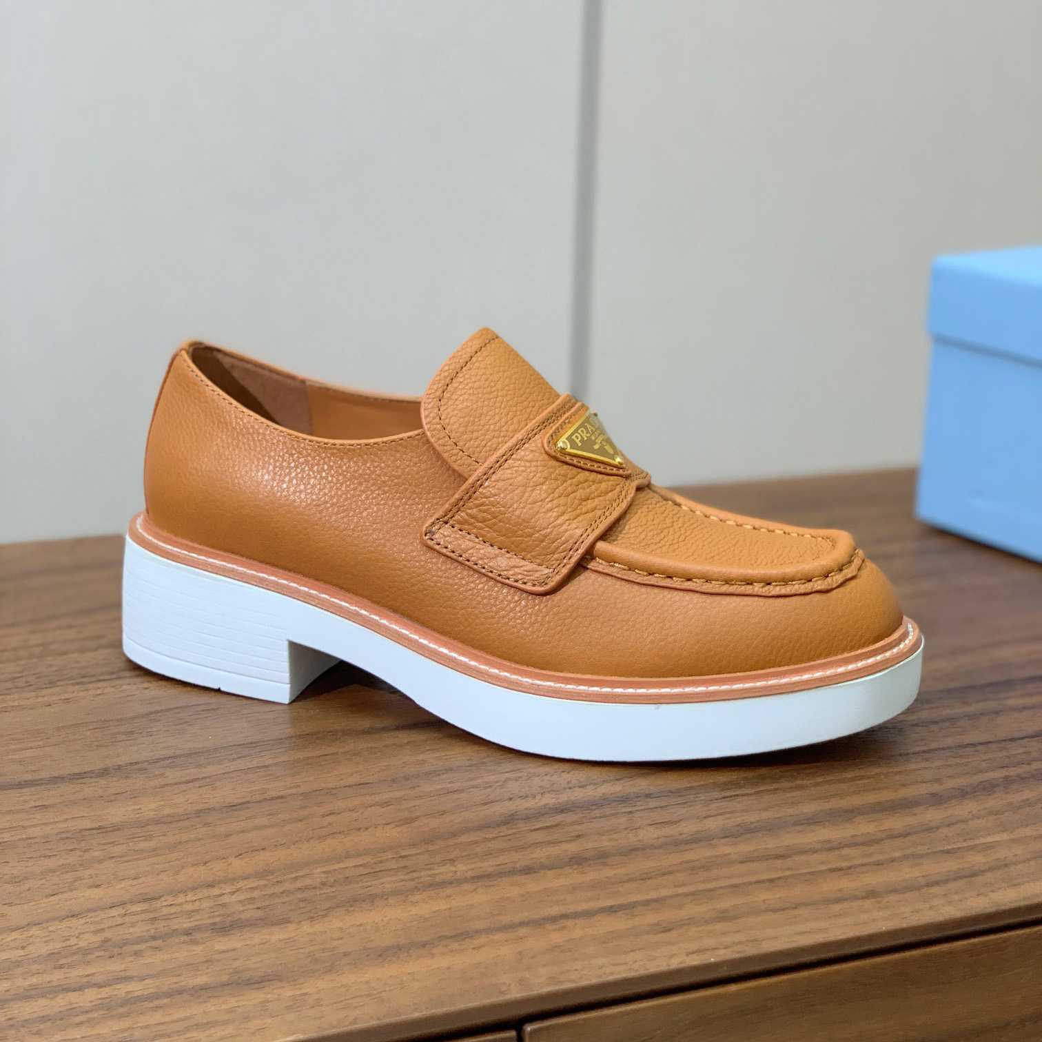 Prada Logo Leather Loafers  - DopestKickz