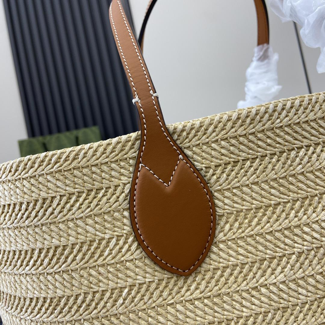 Gucci Medium Straw-effect Tote - DopestKickz