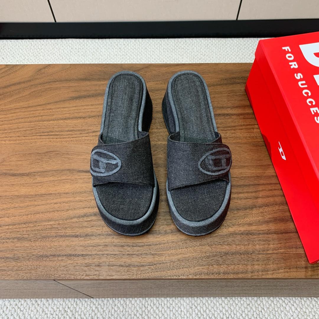 Diesel Sa-Oval D Pf W Denim Sandals - DopestKickz