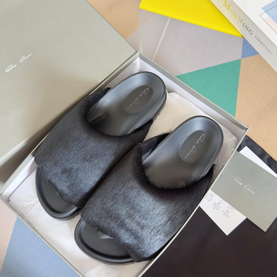 Rick Owens Slide In Black - DopestKickz