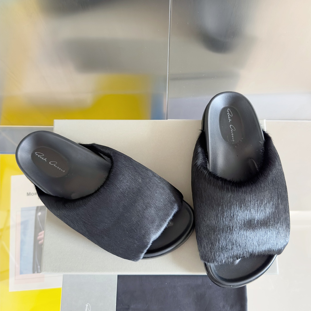 Rick Owens Slide In Black - DopestKickz